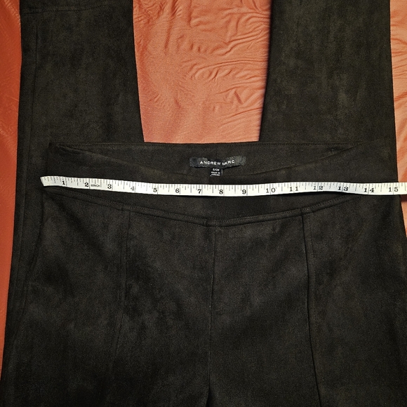 Andrew Marc Super Soft Stretch Faux Suede Pull On Pant szS Black Lk New - Picture 5 of 10